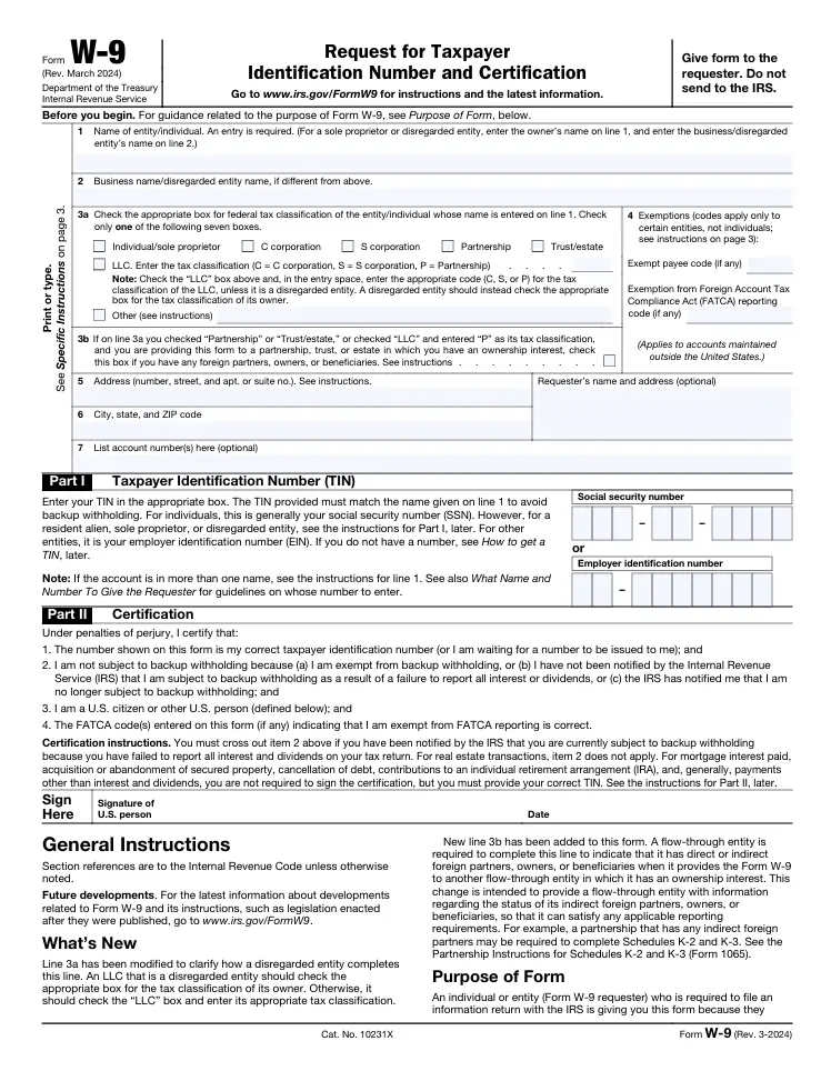 IRS Form W-9
