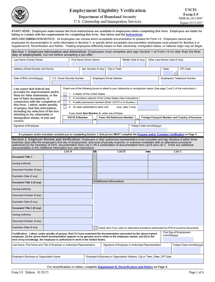 Form I-9 Guide 2025: Definition, Filing, Documents, and Penalties Explained