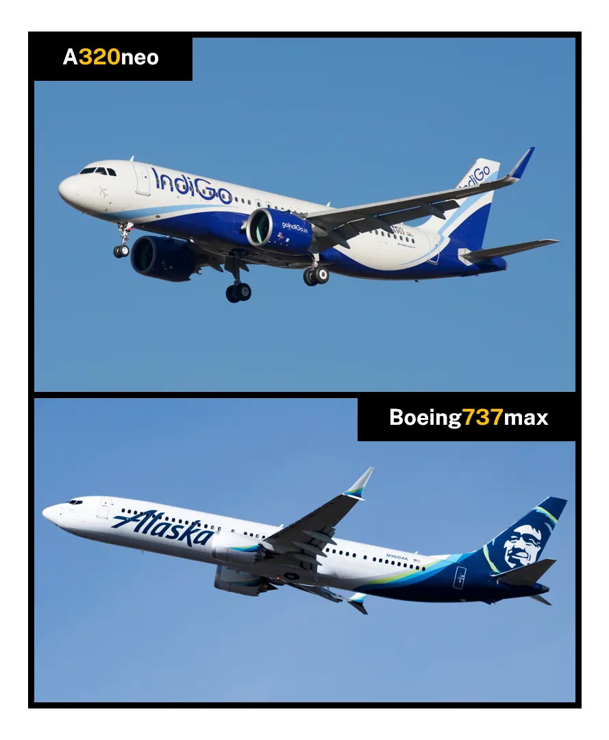 Airbus A320neo and Boeing 737 MAX. Airbus A320neo and Boeing 737 MAX