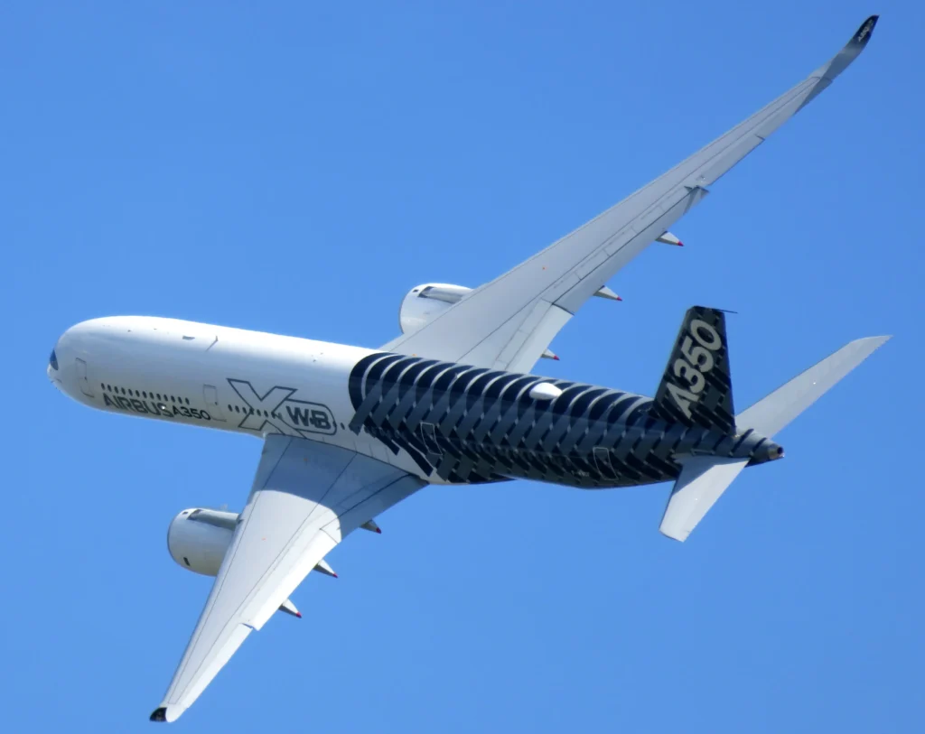 The A350 demonstrator painted like carbon fibre weaves. The A350 demonstrator painted like carbon fibre weaves.