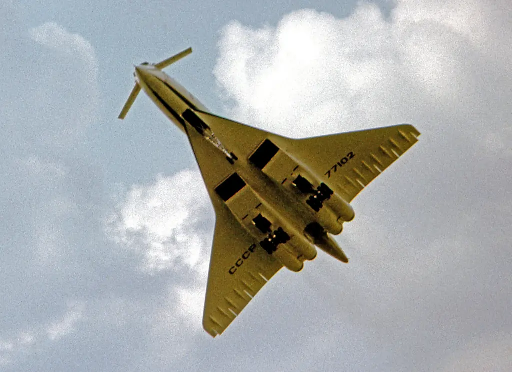 The first production Tu-144S displaying at the 1973 Paris Air Show. Tupolev Tu-144