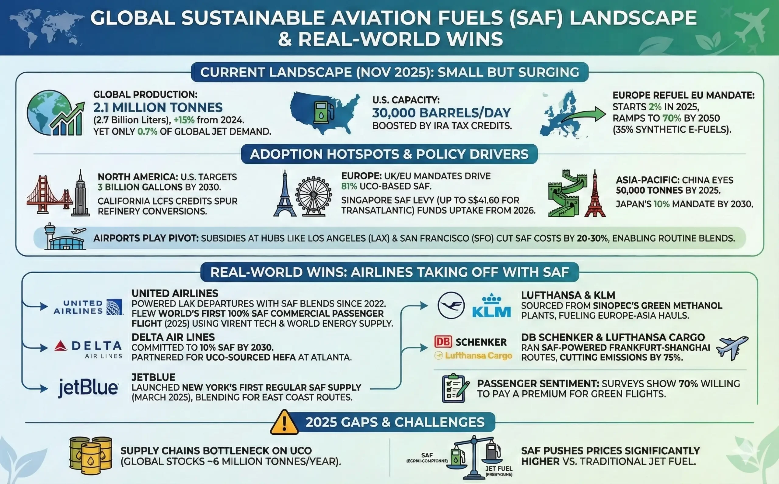 Global SAF Landscape and Real World Examples