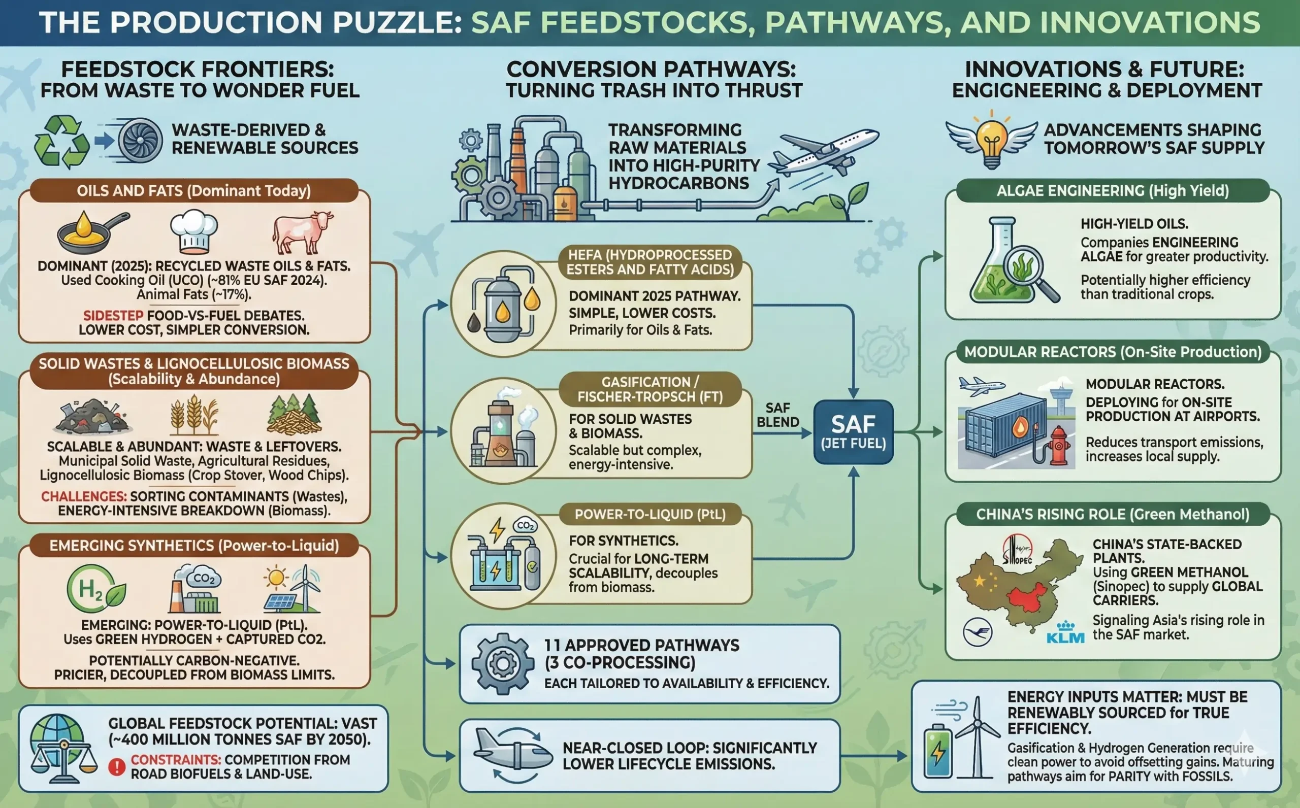 SAF Feedstocks, Pathways, and Innovations.