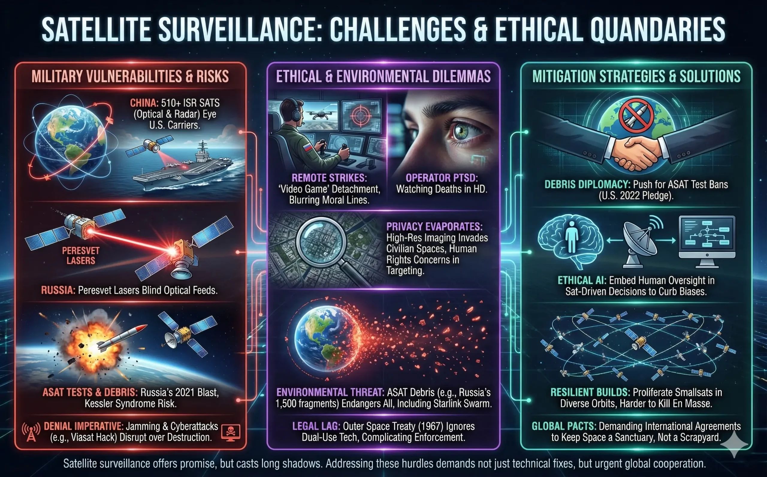 Satellite Surveillance: Challenges and Ethical Quandaries