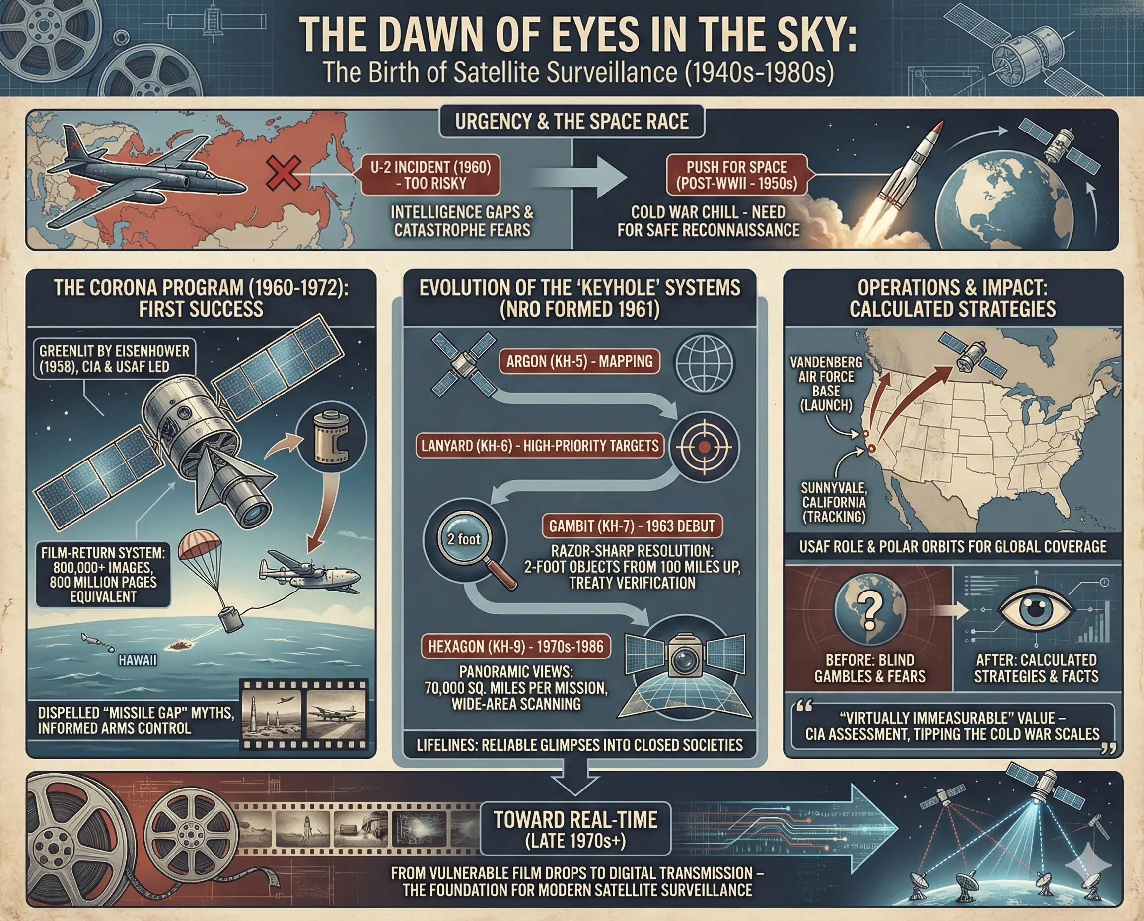The Birth of Satellite Surveillance (1940s-1980s)
