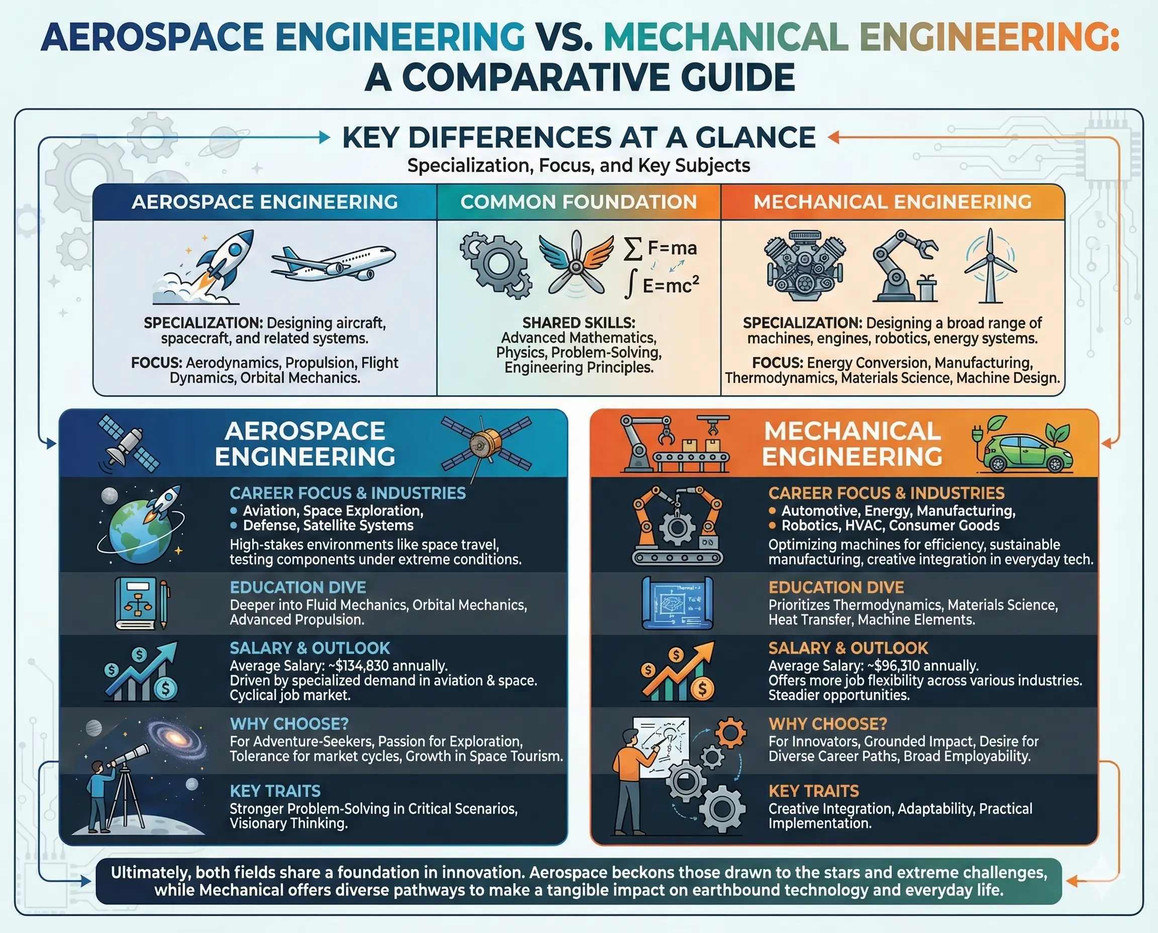 Key Differences Between Aerospace Engineering and Mechanical Engineering