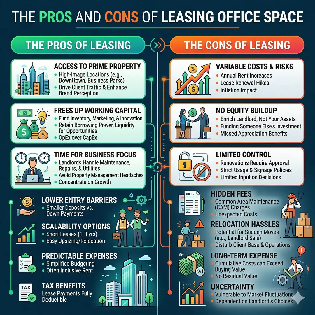 Pros and Cons of Leasing Office Space