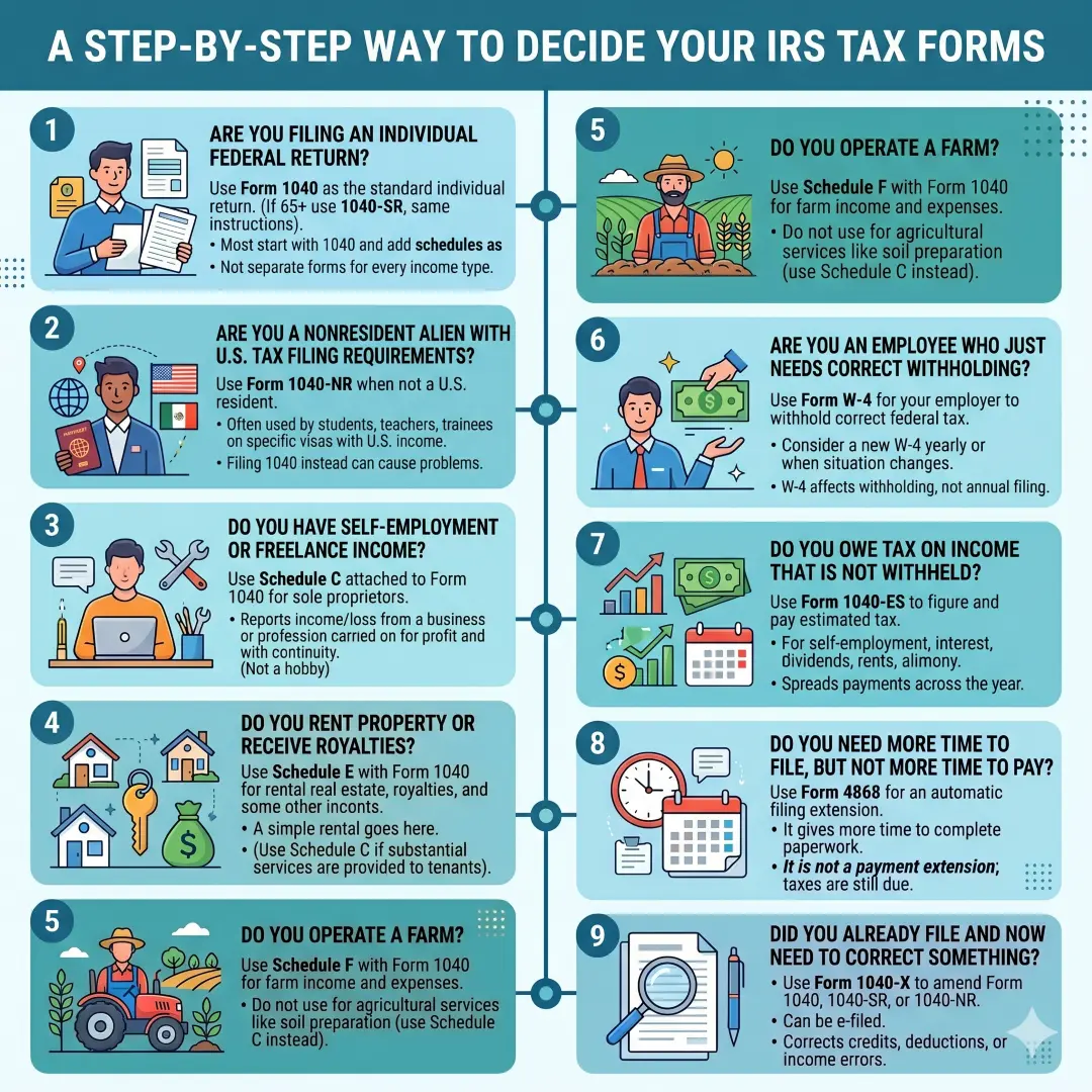 A step-by-step way to decide your irs tax forms