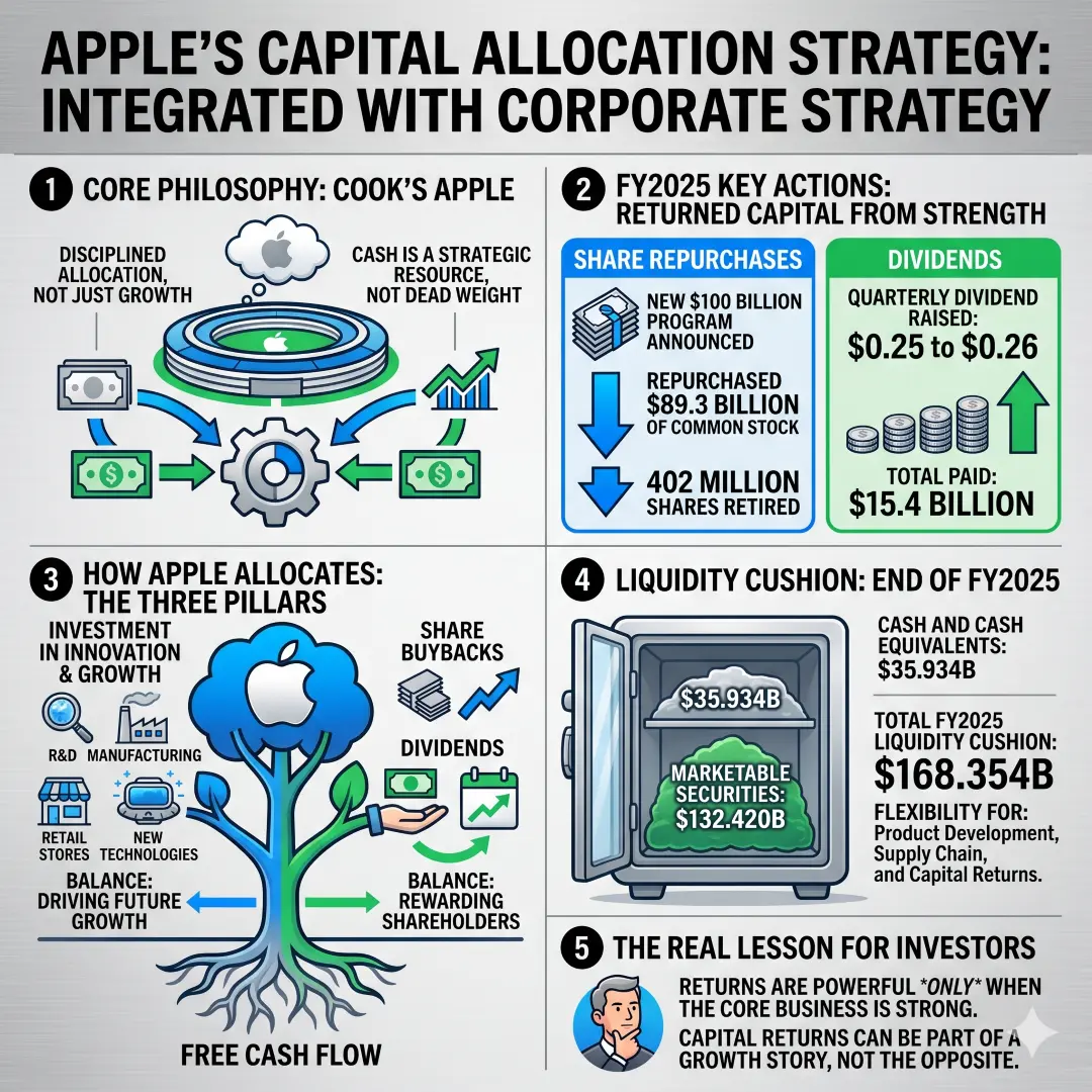 Apple’s capital allocation strategy is part of its corporate strategy