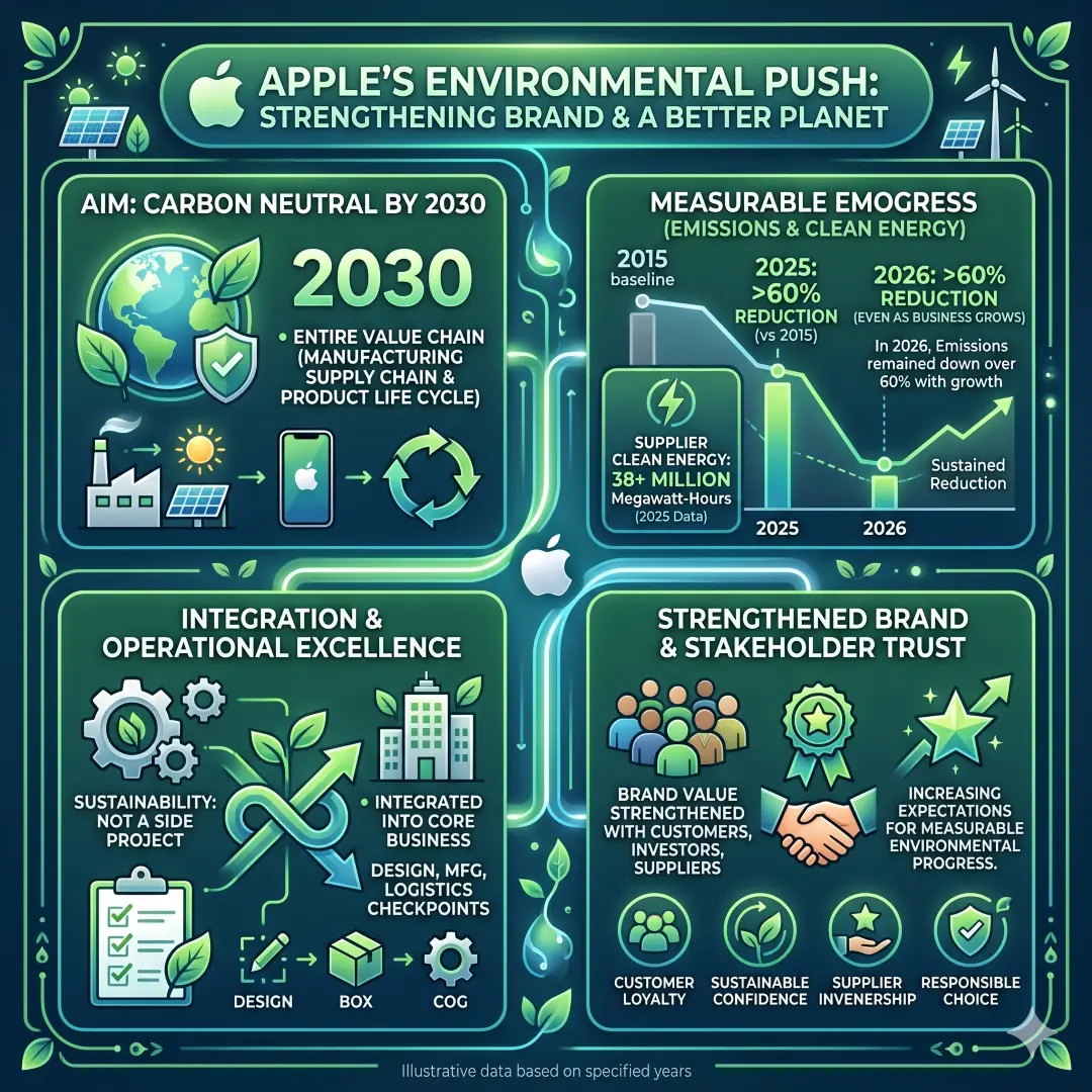 Apple’s environmental push also supports the brand