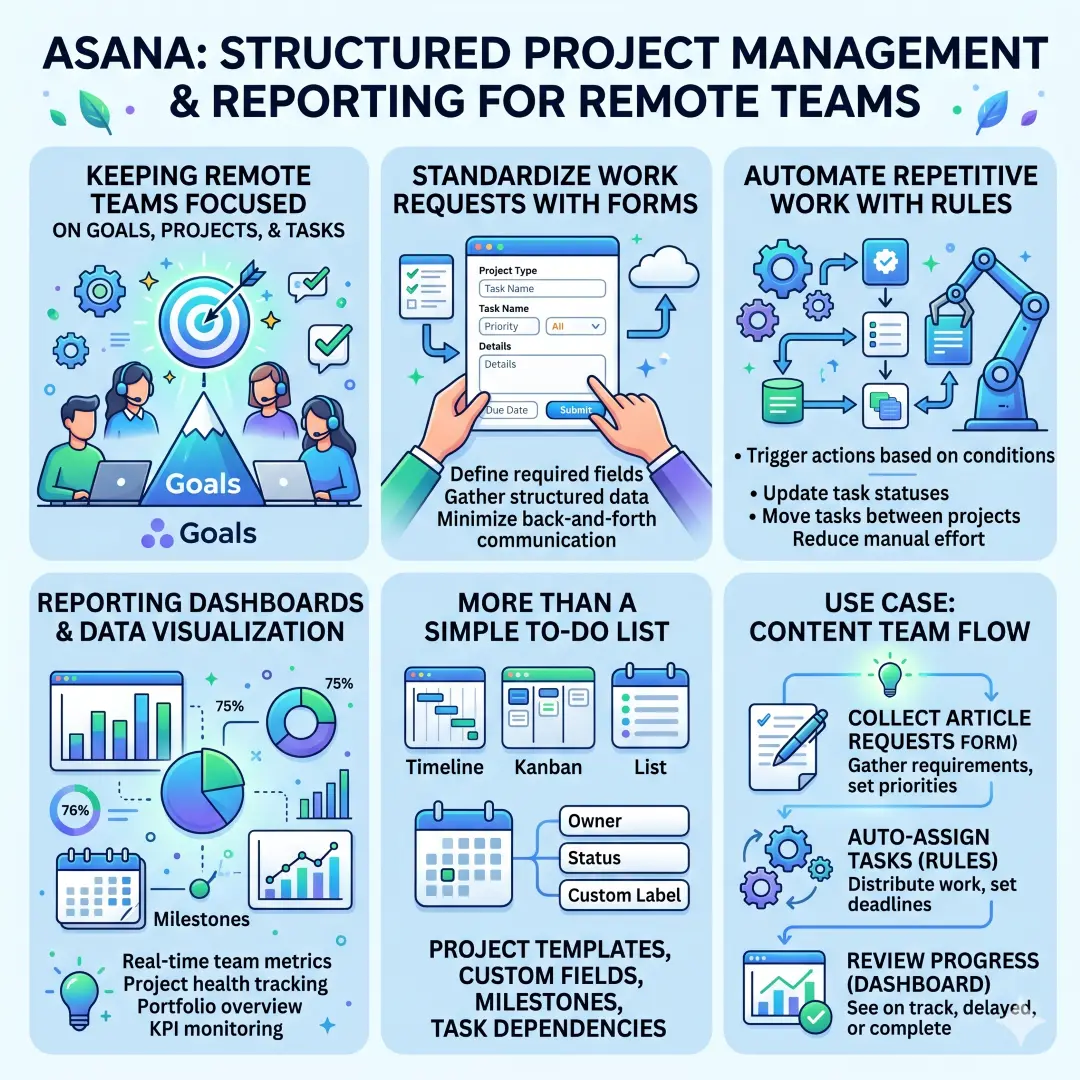 Asana for structured project management and reporting