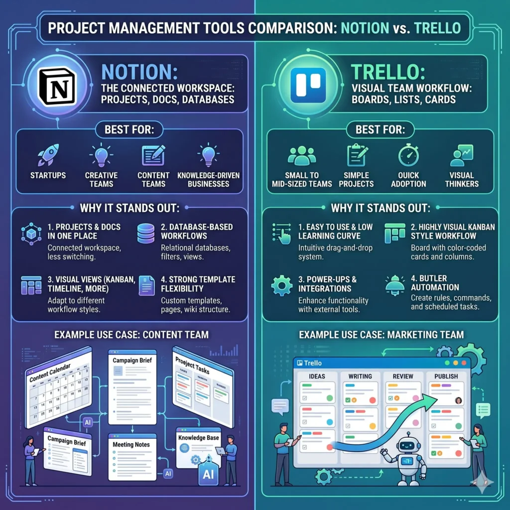 Comparison of Notion and Trello
