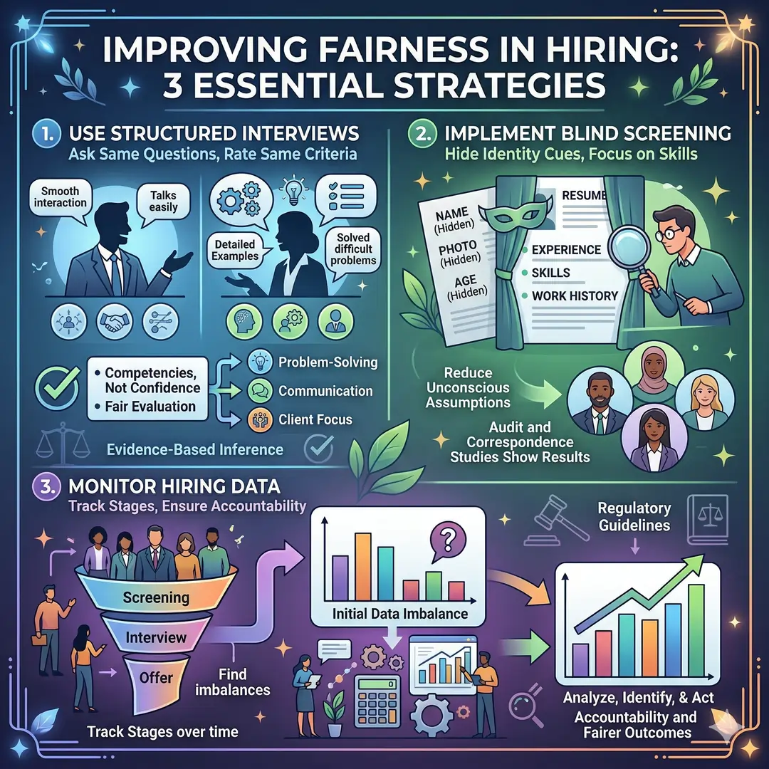 Essential Strategies With an Example for Improving Fairness in Hiring Essential Strategies With an Example for Improving Fairness in Hiring