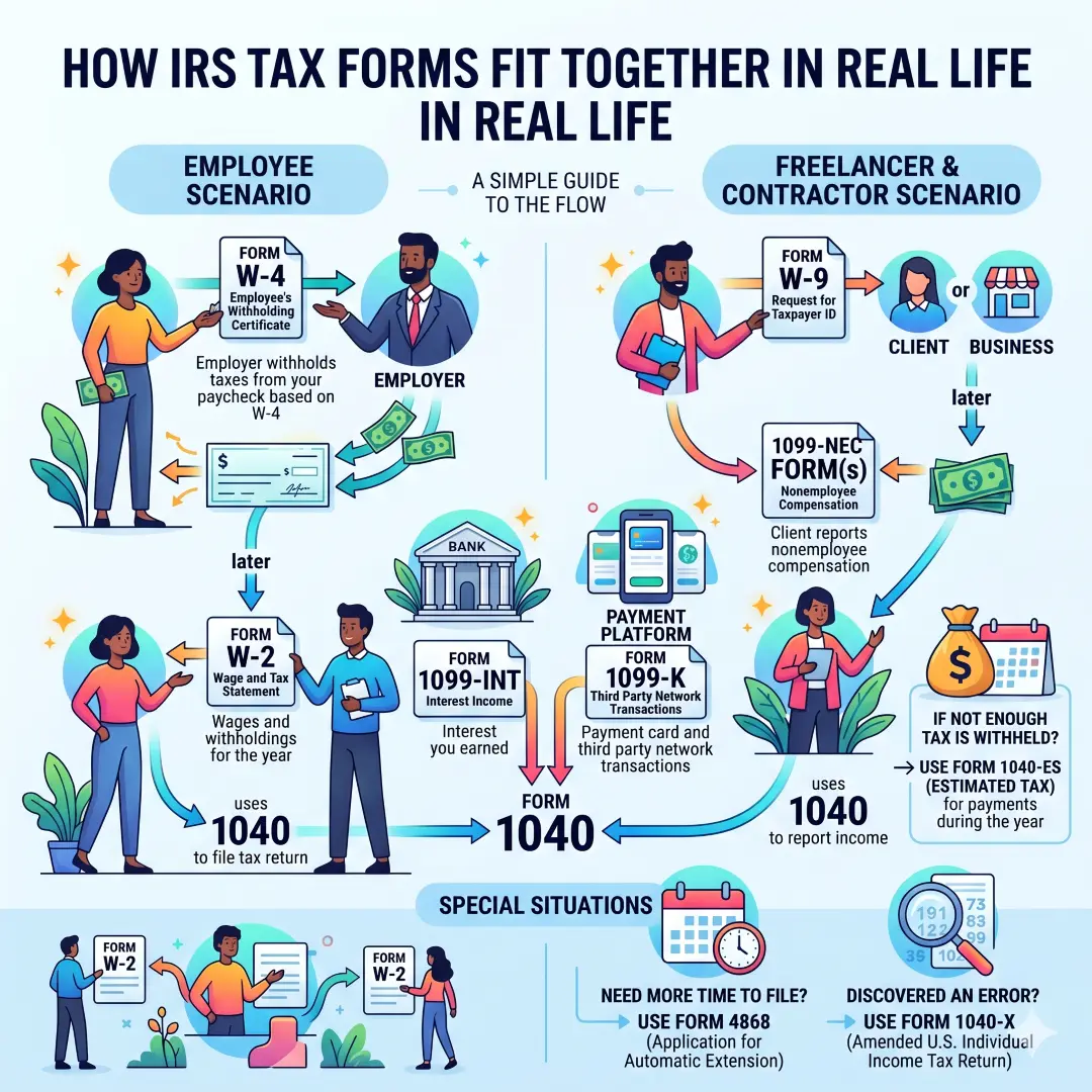 How IRS Tax Forms Fit Together in Real Life