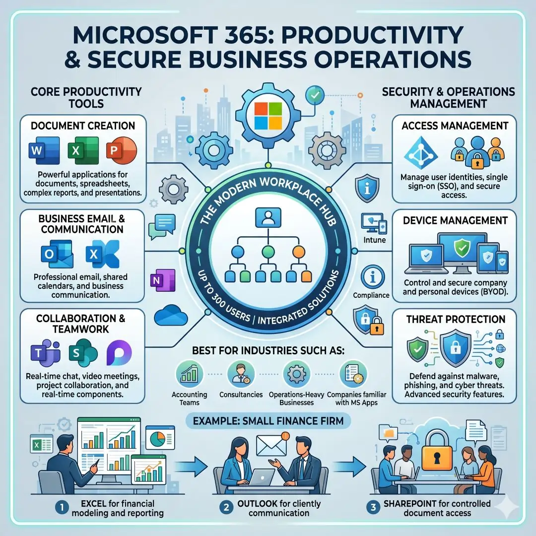Microsoft 365 for productivity and secure business operations