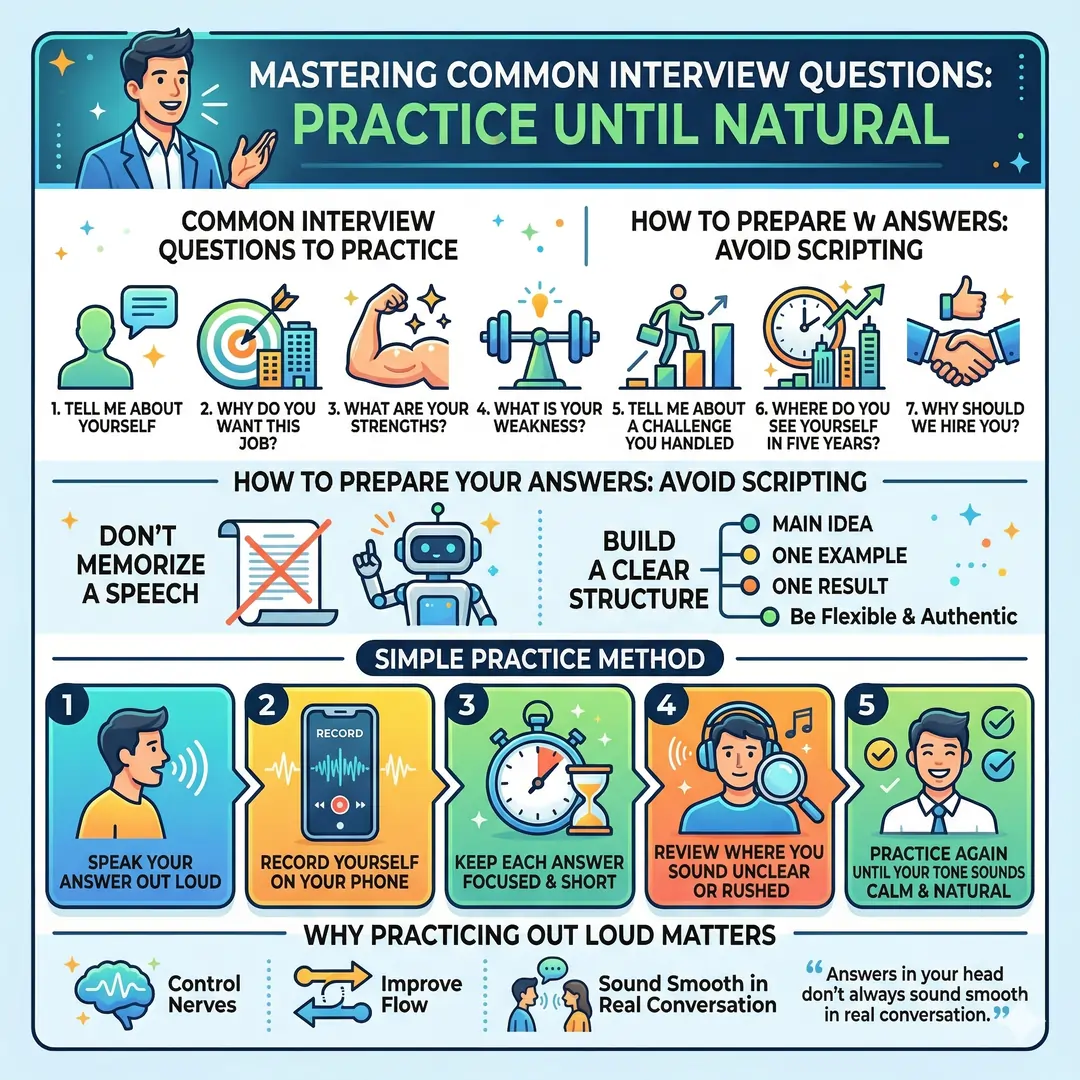 Practice Common Interview Questions Until Your Answers Feel Natural Practice Common Interview Questions Until Your Answers Feel Natural