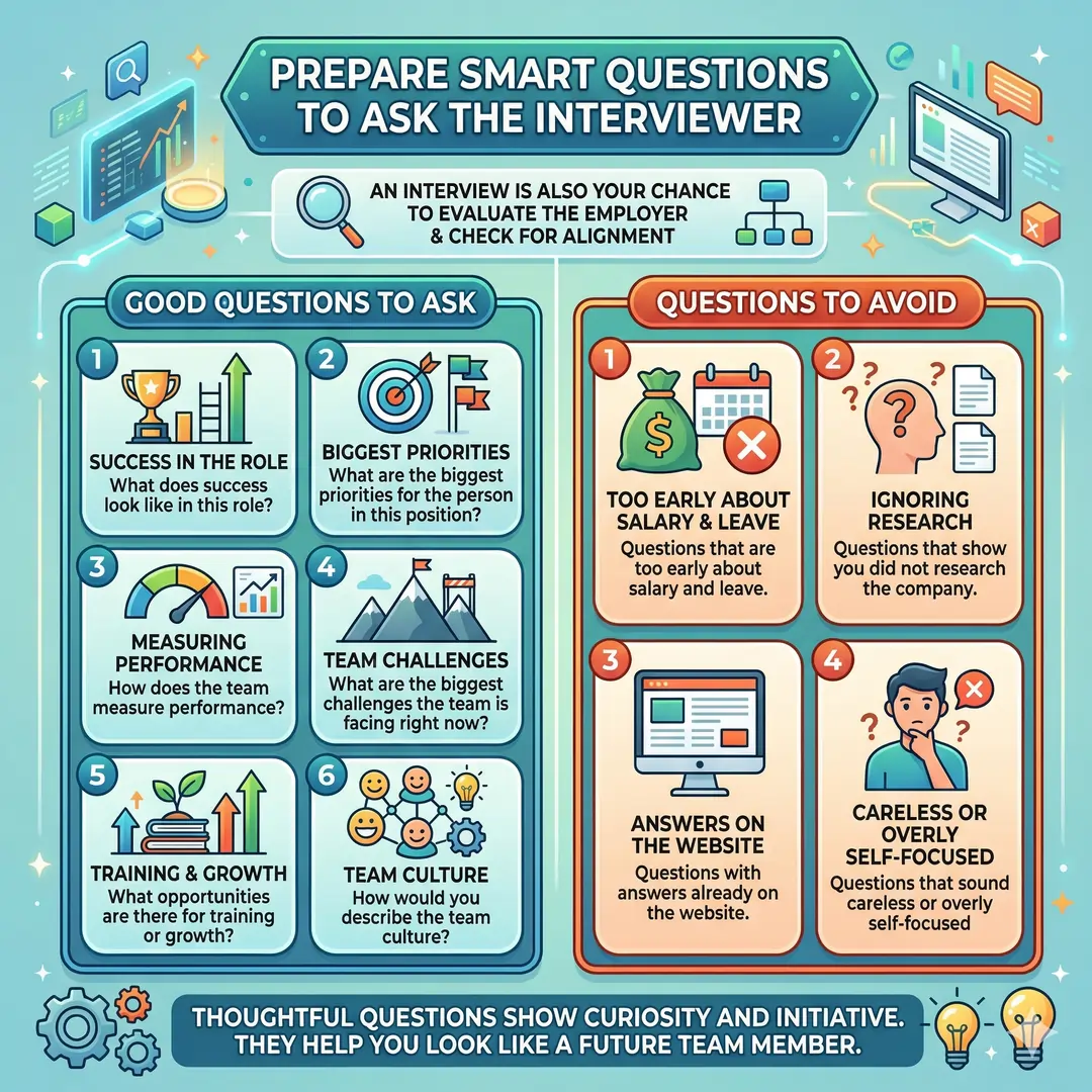 Prepare Smart Questions to Ask the Interviewer Prepare Smart Questions to Ask the Interviewer