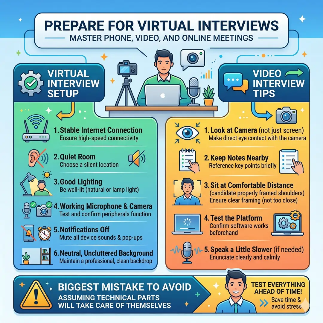 Prepare for Phone, Video, and Online Interviews Prepare for Phone, Video, and Online Interviews