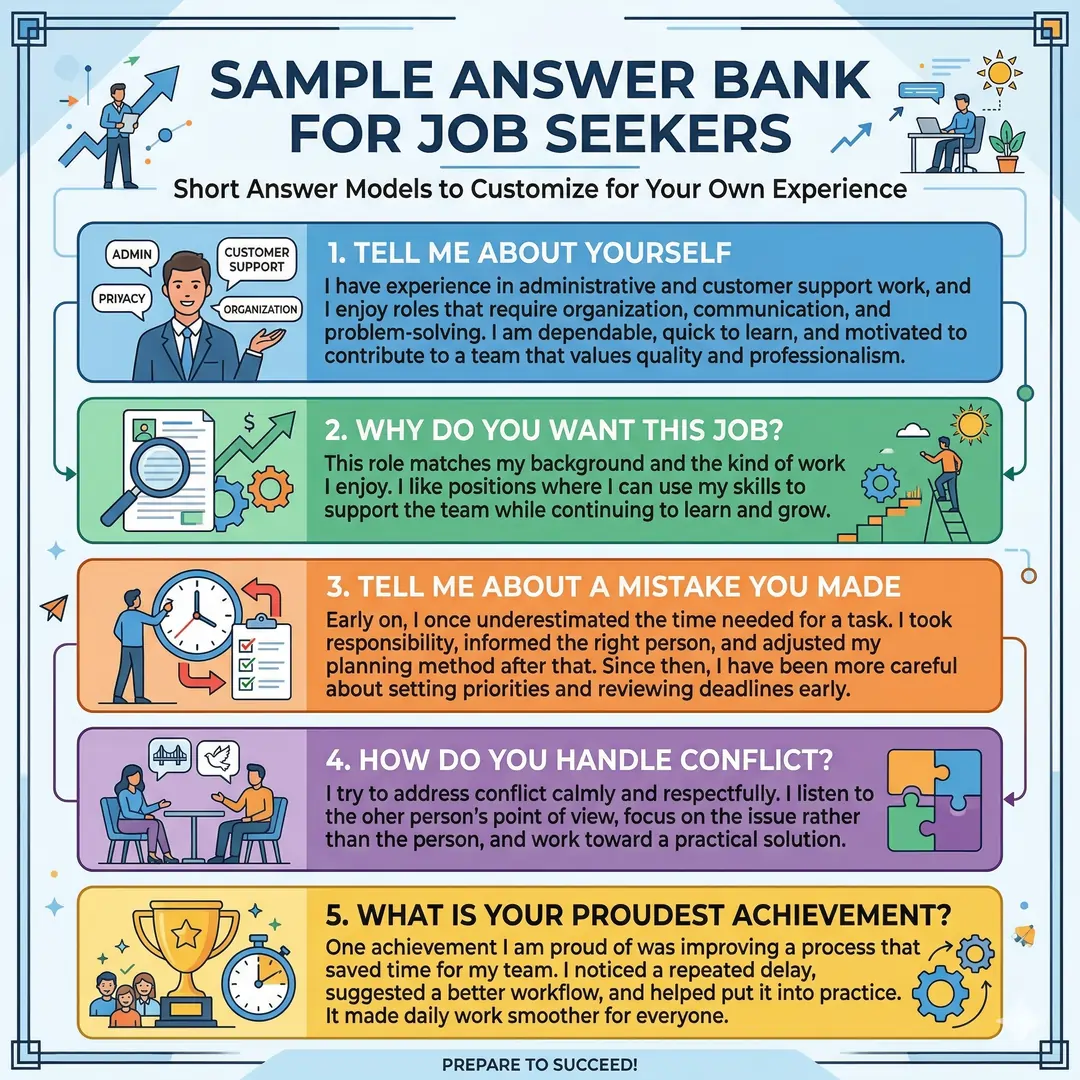 Sample Answer Bank for Job Seekers Sample Answer Bank for Job Seekers