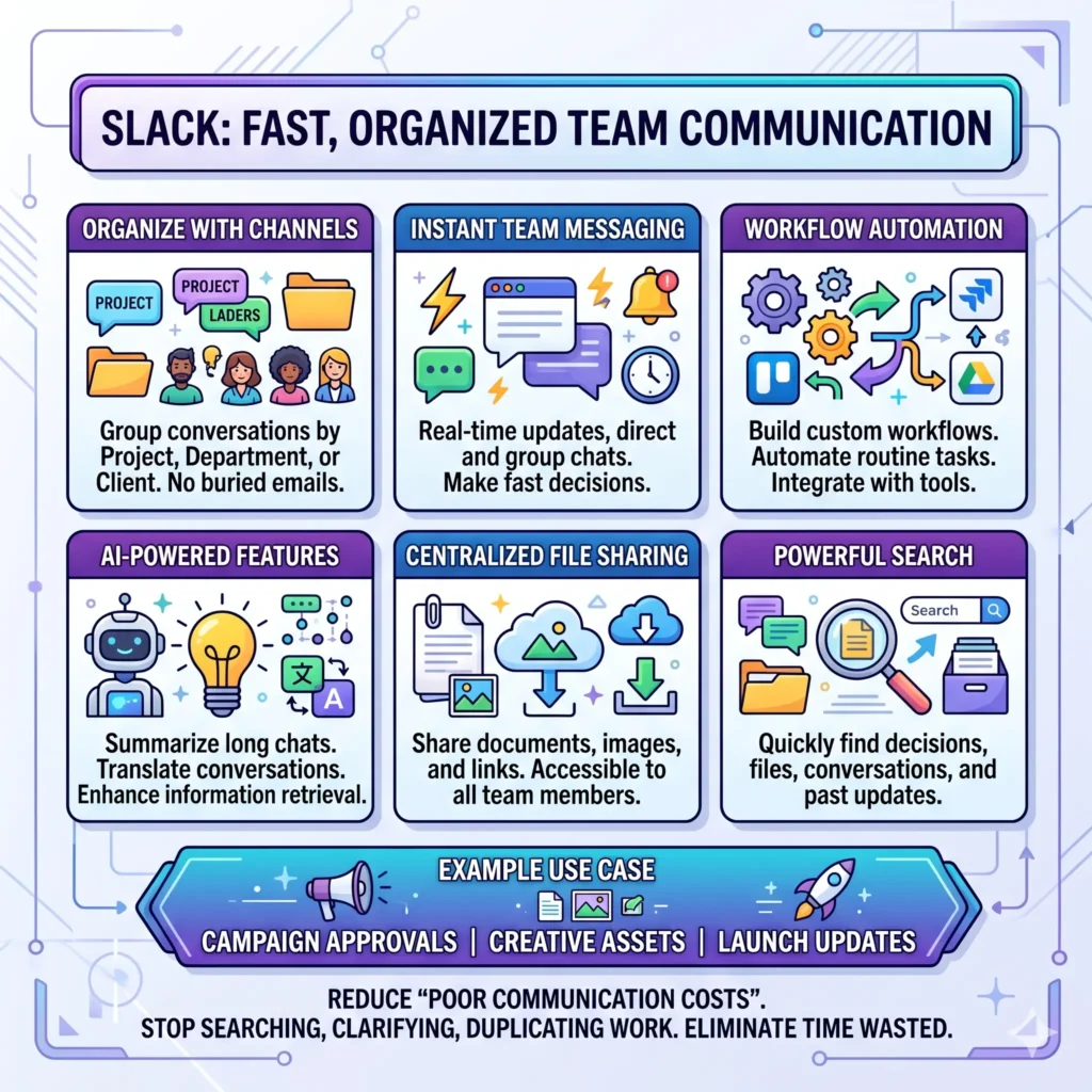 Slack for fast team communication