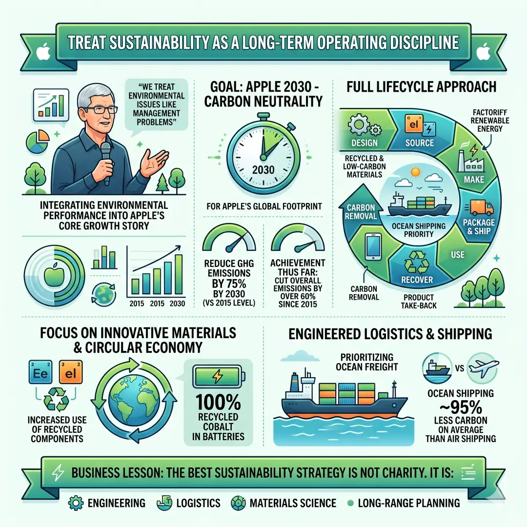 Treat sustainability as a long-term operating discipline