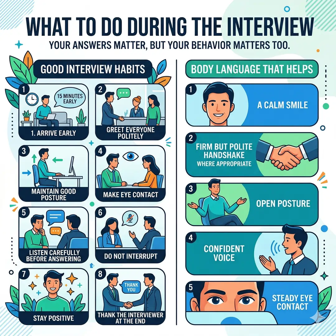What to do during the interview What to do during the interview