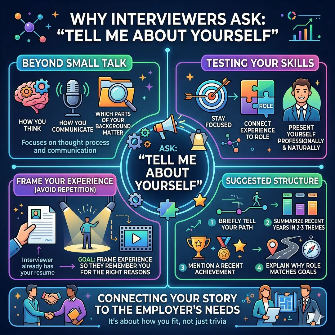 Why interviewers ask “Tell me about yourself”